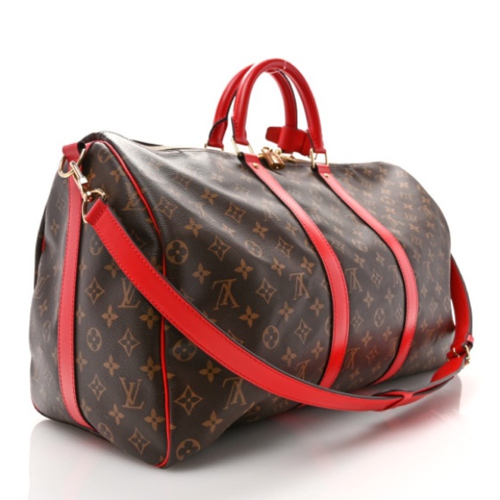 Louis Vuitton Carryall Brown and Red Men's Bag.